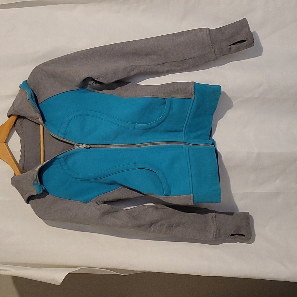 Lululemon blue and Grey scuba sweater size 2
